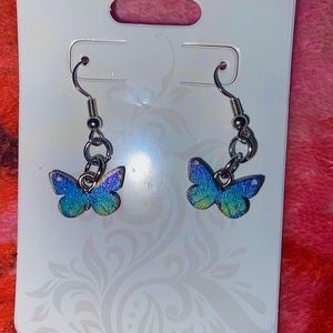 blue butterfly earrings